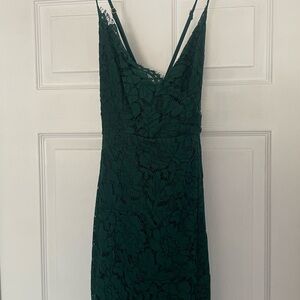Lulu's Forest Green Lace Dress
